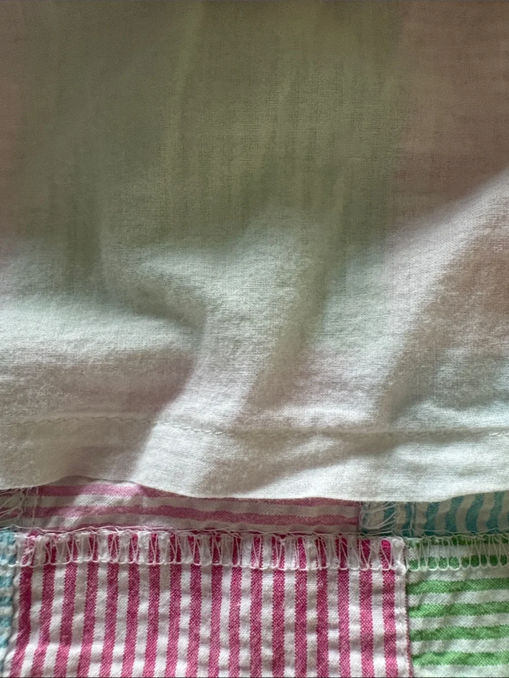 Talbots Pastel Patchwork Striped Seersucker Skirt Size 22W